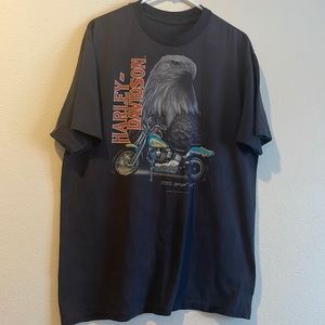 3D Emblem Harley-Davidson Men’s Vintage Black Distressed Tee Shirt. Dated 1988.